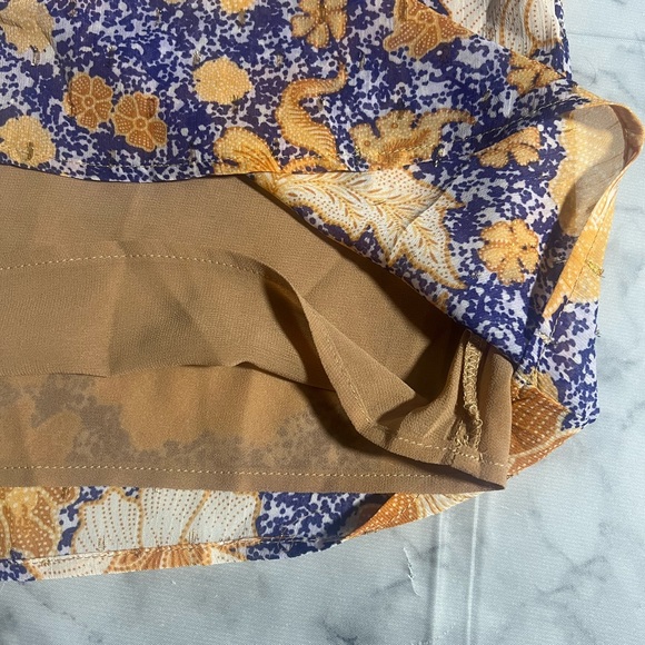 Boho Resort Halter Cupcakes & Cashmere Blouse Mustard Purple Cream Small - Picture 6 of 9